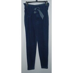 AG Adriano Goldschmied Pentra Pants Tie Frt Belt Blue Paperbag Jogger High Waist